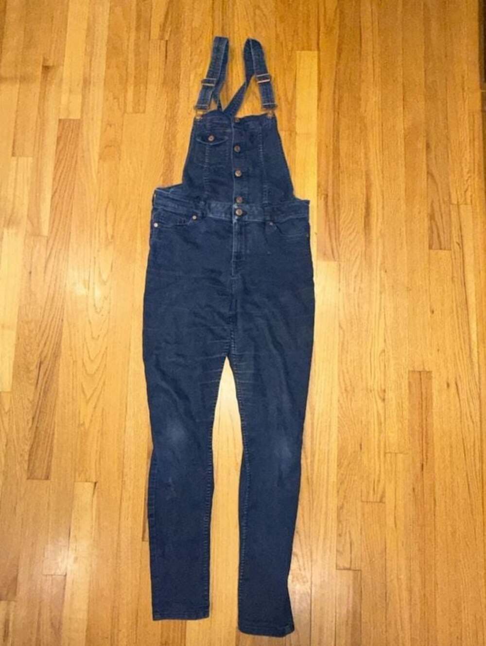 H&M Divided Denim Skinny Overalls Dark Wash - Picture 2 of 6